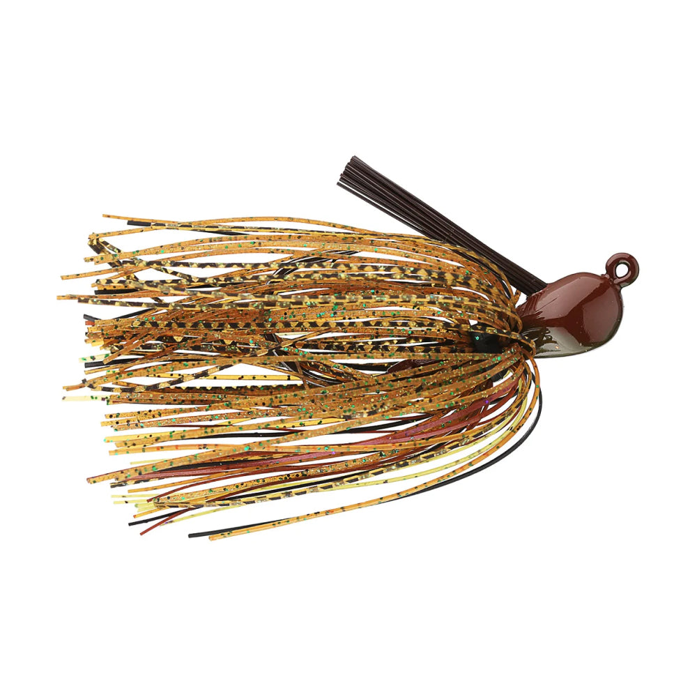 Juice Jig – Arkie Head, 4/0 VMC Hook, Built for Cover Watermelon Red Craw / 3/8 oz